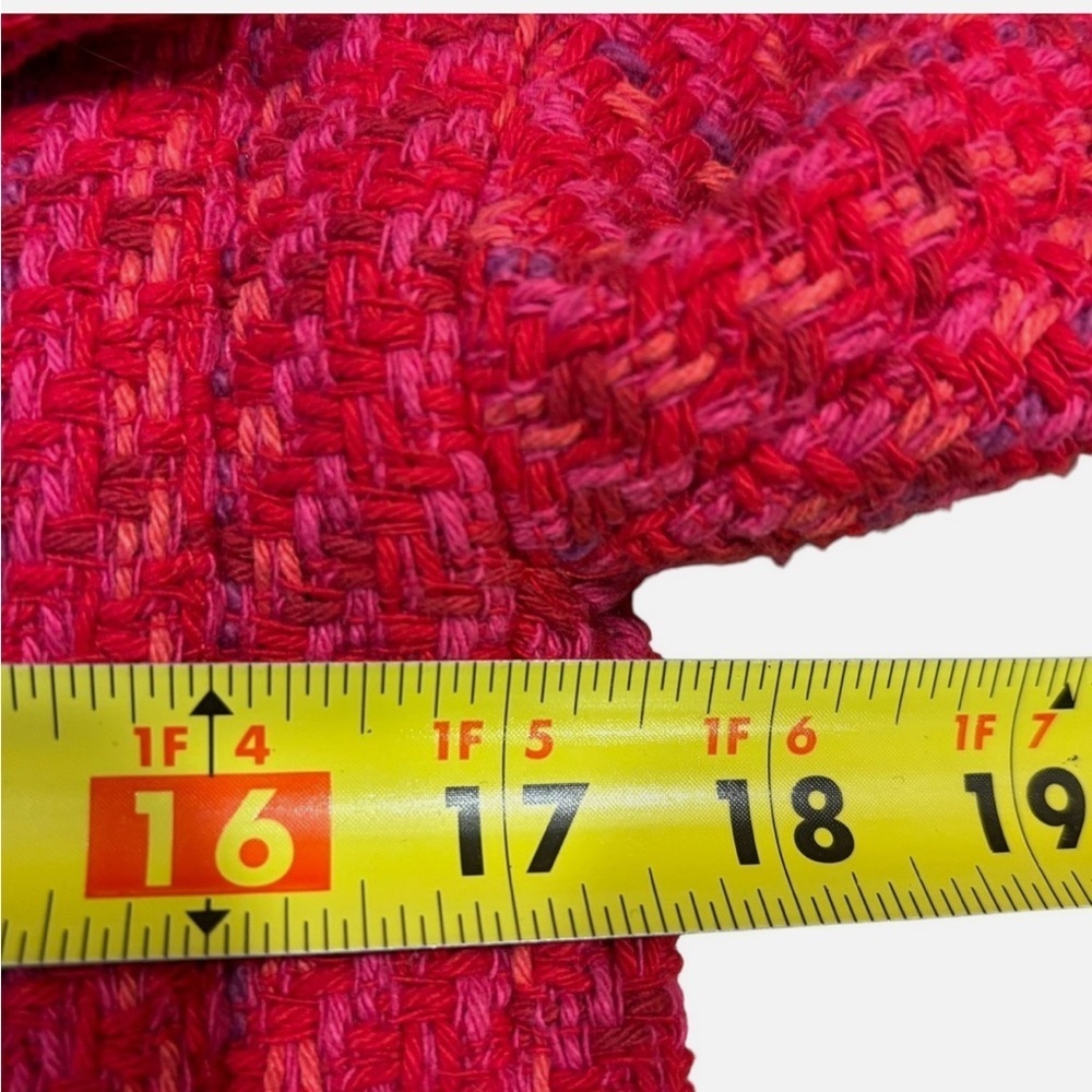Mango Tweed Cropped Blazer Pink Gold Button Jacket XS Lined Preppy Elle Woods - Picture 12 of 13